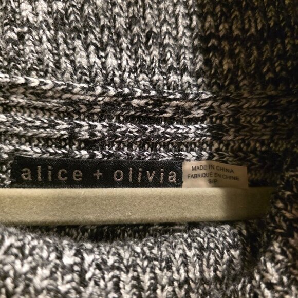 Alice + Olivia Gray Marl Knit Thick Cozy Cowl Neck Sweater S - Picture 4 of 8